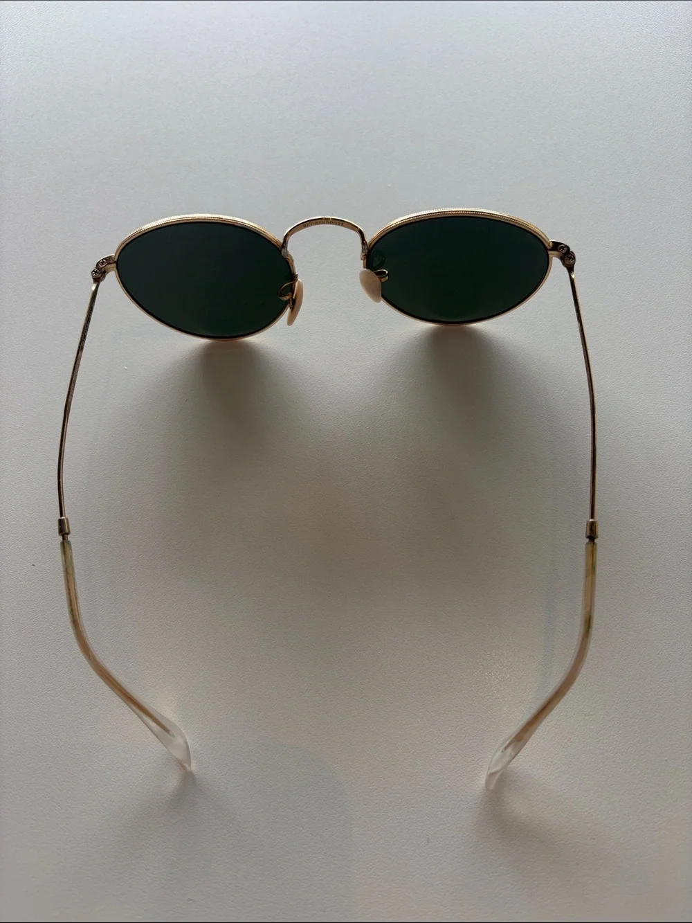 Ray-Ban Gold Frame Sunglasses with Dark Green Lenses